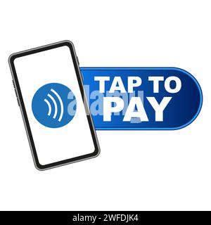 Logo für kontaktloses kabelloses Pay-Sign. NFC-Technologie. Vektorabbildung. EPS 10. Stock Vektor