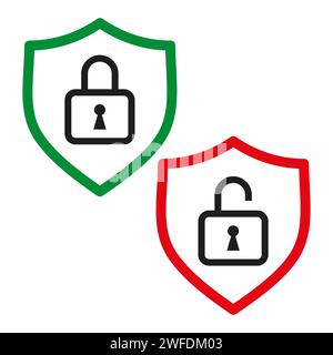 Datensicherheit und -Schutz. Schutz, Sicherheit, Sicherheitssymbole. Vektorabbildung. EPS 10. Rohbild. Stock Vektor