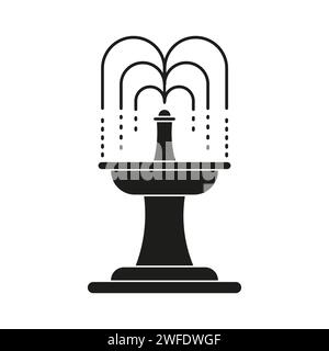 Springbrunnen-Symbol. Silhouette eines Geräts zur Bewässerung des Gartens mit Wasser. Vektorabbildung. Rohbild. EPS 10. Stock Vektor