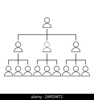 Hierarchiesymbol. Organigramm-Zeichen. Vektorabbildung. EPS 10. Rohbild. Stock Vektor