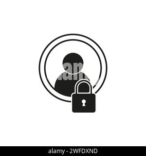 Symbol für sichere Benutzeranmeldung. Symbol „Authentifizieren“. Schild zum Schutz der Privatsphäre im Internet. Kennwortgeschütztes Symbol. Symbol für den Schutz personenbezogener Daten. Vektorillust Stock Vektor