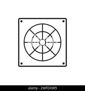 Symbol für Lüftergitter. Kühlergrill des Computers. Eps 10. Rohbild. Stock Vektor