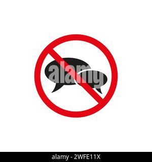 Kein sprechendes Zeichen. Nachrichten sperren. Vektorabbildung. Rohbild. EPS 10. Stock Vektor