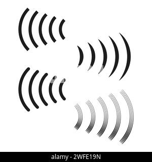 Symbol für Schallwellen. Wi-Fi-Verbindung. Radiowellenstrahlung. Vektorabbildung. Rohbild. EPS 10. Stock Vektor