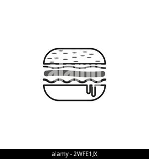 Symbol für Fast Food Burger. Vektorabbildung. Rohbild. EPS 10. Stock Vektor