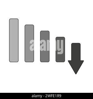 Symbol „Abwärts und Ausgaben“. Element des Symbols für Finanzen, Diagramme und Berichte . Vektorabbildung. Rohbild. EPS 10. Stock Vektor