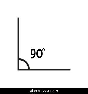 Symbol für 90 Grad Winkel. Vektorabbildung. Rohbild. EPS 10. Stock Vektor