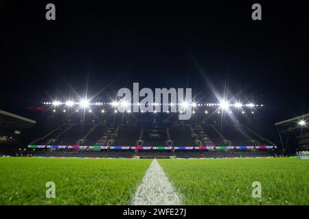 Craven Cottage, Fulham, London, Großbritannien. 30. Januar 2024. Premier League Football, Fulham versus Everton; Blick auf den neuen Stand am Riverside Credit: Action Plus Sports/Alamy Live News Stockfoto