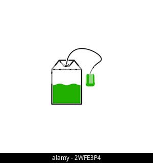 Symbol für Teebeutel. Vektorabbildung. EPS 10. Rohbild. Stock Vektor