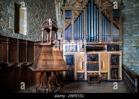 Ziortza-Bolibar, im Zenarruza-Kloster auf dem Camino del Norte, spanischer Pilgerweg nach Santiago de Compostela, einem UNESCO-Weltkulturerbe, Stockfoto