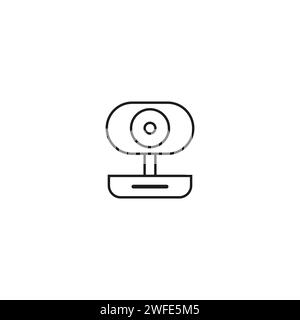 Webkamera-Symbol. Symbol „Gerät zu Sprechen und Kommunikation“. Webcam für Video-Chat, Konferenz, Übertragung. Eps 10. Rohbild. Stock Vektor