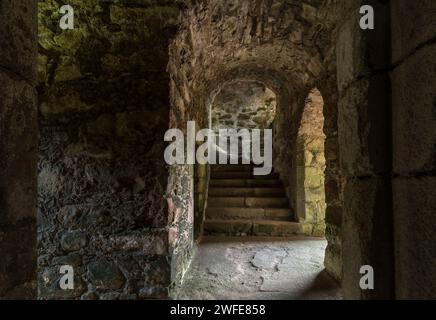 Korridor in einem historischen Schloss Stockfoto
