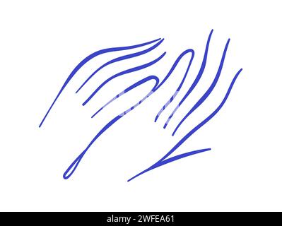 Durchgehende, einzeilige Zeichnung abstrakter Hand Stock Vektor