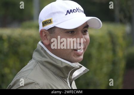 Pebble Beach, USA. 30. Januar 2024. Pebble Beach, Monterey, Kalifornien, USA - 30. Januar 2024 Jason Day on the Range, wo er vor der zweiten „Signature“-Veranstaltung der USA PGA Tour-Saison in den berühmten Pebble Beach Links trainiert. Quelle: Motofoto/Alamy Live News Stockfoto