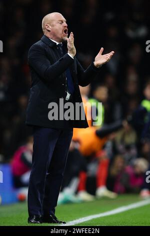 LONDON, UK - 30. Januar 2024: Everton-Manager Sean Dyche während des Premier League-Spiels zwischen Fulham FC und Everton FC im Craven Cottage (Credit: Craig Mercer/ Alamy Live News) Stockfoto