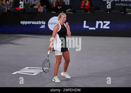 Linz, Oberösterreich, Österreich. 30. Januar 2024. Clara Tauson (DEN) in Aktion während der Oberösterreich Damen Linz - Damen Tennis, WTA500 (Credit Image: © Mathias Schulz/ZUMA Press Wire) NUR REDAKTIONELLE VERWENDUNG! Nicht für kommerzielle ZWECKE! Stockfoto