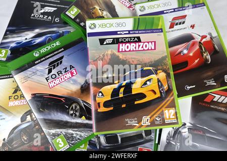 Forza Horizon- und Motorsport-Serien auf xbox – Wales, Großbritannien – 29. Januar 2024 Stockfoto