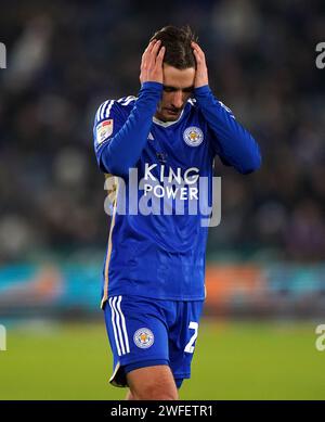 Dennis Praet in Leicester City während des Sky Bet Championship Matches im King Power Stadium in Leicester. Bilddatum: Dienstag, 30. Januar 2024. Stockfoto