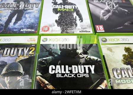 Call of Duty COD Videospiel-Franchise auf xbox – Wales, Großbritannien – 29. Januar 2024 Stockfoto