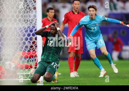 Al Rayyyan, Katar. 30. Januar 2024. Hassan Tambakti (KSA) Fußball/Fußball : AFC Asienmeisterschaft Katar 2023 Achtelfinale zwischen Saudi Arabien 1(2-4)1 Südkorea im Education City Stadium in Al Rayyan, Katar. Quelle: Naoki Morita/AFLO SPORT/Alamy Live News Stockfoto