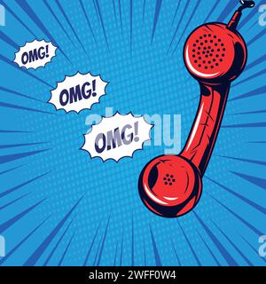 Handy-Cartoon-Pop-Art-Stil Stock Vektor