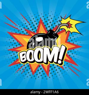 Bombe Pop Art Stil Vektorbild Stock Vektor