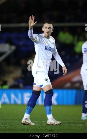 Peterborough, Großbritannien. 30. Januar 2024. Ronan Curtis (AFCW) beim Spiel Peterborough United gegen AFC Wimbledon EFL Trophy im Weston Homes Stadium, Peterborough, Cambridgeshire, am 30. Januar 2024. Quelle: Paul Marriott/Alamy Live News Stockfoto