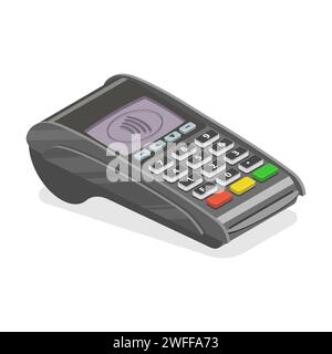 Isometrisches 3D-Flachvektorkonzept des POS-Terminals. Stock Vektor