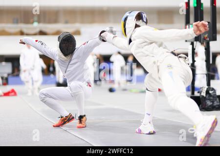 Doha, Katar. 30. Januar 2024. Yohito Masuda (JPN) Fechten : FIE Fechten World Grand Prix Qatar Herrenespei in der Lusail Sports Arena in Doha, Katar . Quelle: Naoki Morita/AFLO SPORT/Alamy Live News Stockfoto