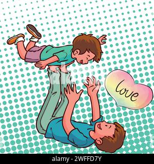 Vatertag-Pop-Art-Super-Dad Stock Vektor