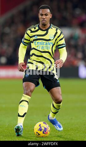 Nottingham, Großbritannien. 30. Januar 2024. Gabriel of Arsenal während des Premier League-Spiels auf dem City Ground in Nottingham. Der Bildnachweis sollte lauten: Andrew Yates/Sportimage Credit: Sportimage Ltd/Alamy Live News Stockfoto