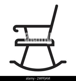 Schaukelstuhl-Symbol. Illustration des flachen Vektors. Stock Vektor