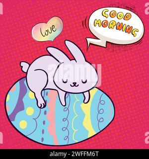 Bunny Eggs Pop Art Vektorbild Stock Vektor