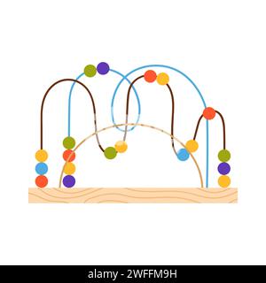 Holzspielzeug für Kinder. Montessori Logikentwicklung Schule Cartoon Vektor Illustration Stock Vektor