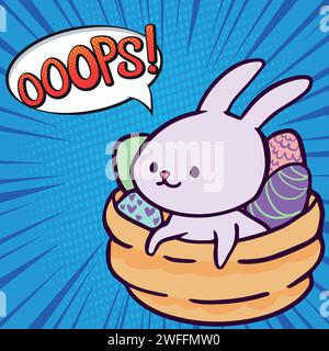 Bunny Eggs Pop Art Vektorbild Stock Vektor