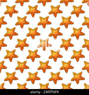 Kreatives nahtloses Meeresmuster. Meeressterne. Muster in Handzeichnung für Stoffe, Textilien, Geschenkpapier usw. Stock Vektor