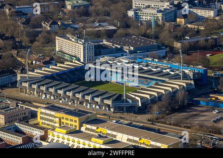 Luftbild, Fußballstadion Vonovia Ruhrstadion, Bundesligastadion des VFL Bochum 1848, Grumme, Bochum, Ruhrgebiet, Nordrhein-Westfalen, Deutschland ACHTUNGxMINDESTHONORARx60xEURO *** Luftaufnahme, Fußballstadion Vonovia Ruhrstadion, Bundesligastadion VFL Bochum 1848, Grumme, Bochum, Ruhrgebiet Nordrhein-Westfalen, Deutschland ACHTUNGxMINDESTHONORARx60xEURO Stockfoto