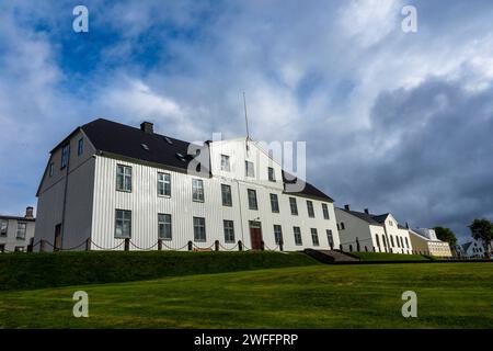 Reykjavik Junior College am Lækjargata 7 in Reykjavik, Island. September 2023 Stockfoto