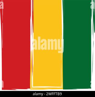 Isolierte Flagge mit afrikanischen Farben Vektor Stock Vektor