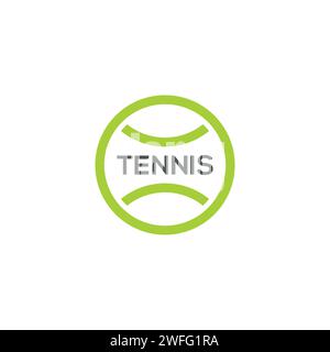 Einfaches und klares Design mit Tennisball-Logo. Kugelsymbol Stock Vektor