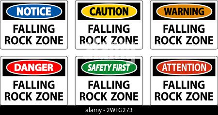 Gefahrenschild, Falling Rock Zone Stock Vektor