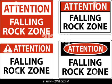 Hinweisschild, Falling Rock Zone Stock Vektor