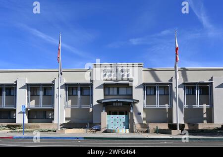 CULVER CITY, KALIFORNIEN - 28. JAN 2024: Gebäude der Culver City Police Department an der Duquesne Avenue. Stockfoto