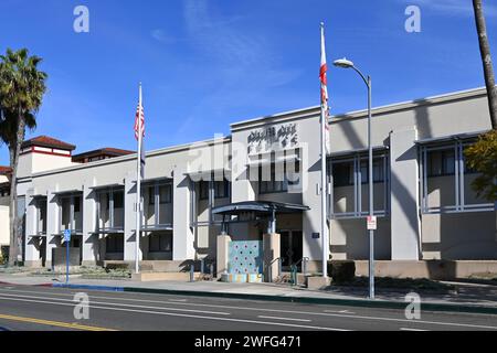 CULVER CITY, KALIFORNIEN - 28. JAN 2024: Gebäude der Culver City Police Department an der Duquesne Avenue. Stockfoto