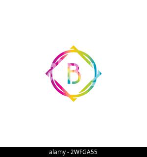 B Farbkombination des Logos. Symbol Buchstabe B Stock Vektor