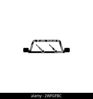 Symbol für den flachen Vektor des Scheibenwischers des Fahrzeugs. Einfaches, ausgefülltes Symbol auf weißem Hintergrund Stock Vektor
