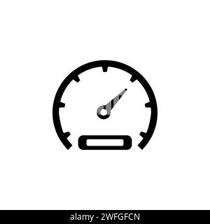 Symbol für den Tachometer und den flachen Vektor des Armaturenbretts. Einfaches, ausgefülltes Symbol auf weißem Hintergrund Stock Vektor