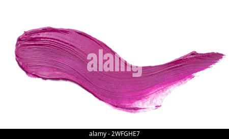 Abstrakter Pinselstrich von rosa Farbe isoliert auf weiß Stockfoto