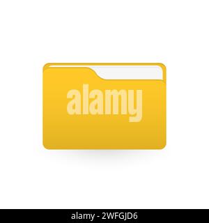 Dateiordner in flacher Form, gelbes Ordnersymbol. Vektorsymbol. Stock Vektor