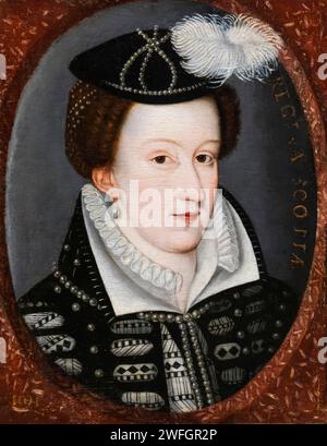 Mary, Queen of Scots (1542–1587), Queen of Scotland (1542–1567), Porträtgemälde in Öl auf Tafel, 1560-1592 Stockfoto